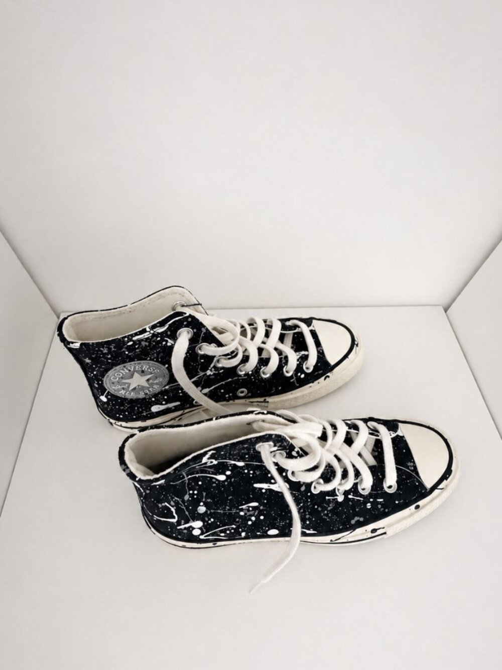 Converse Chuck Taylor All Star 70 Hi Archive Paint Splatter Black White M 4.5